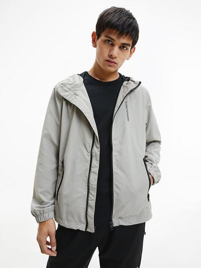 Calvin Klein Ruhák HU104869 | Calvin Klein Back Logo Hooded Férfi Dzseki Skin Color